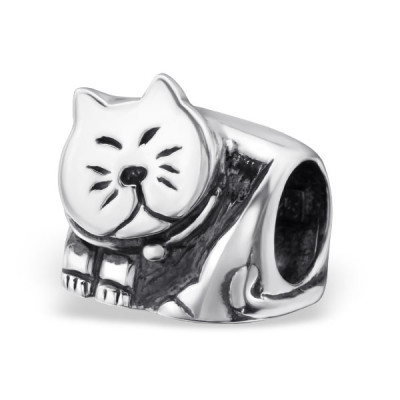 Cat Sterling Silver Bead