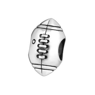Silver Rugby Bead