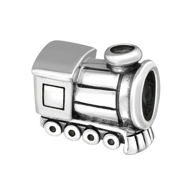 Silver Train Bead