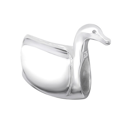 Silver Swan Bead