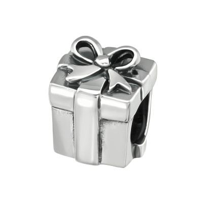 Silver Gift Present Bead