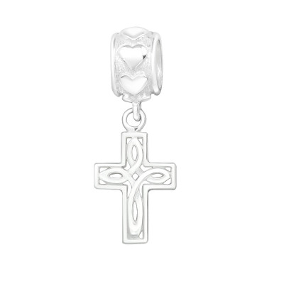 Silver Hanging Cross Bead