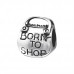 Silver Shopping Bag Heart Bead with Epoxy