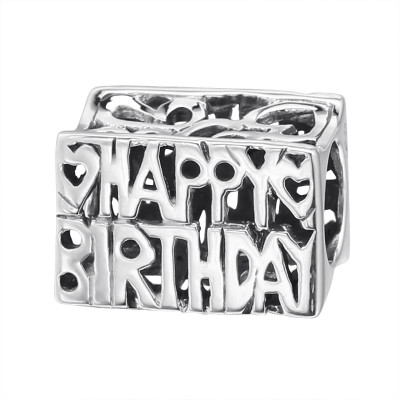 Silver Happy Birthday Bead