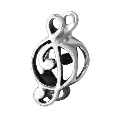 Silver Music Note Bead