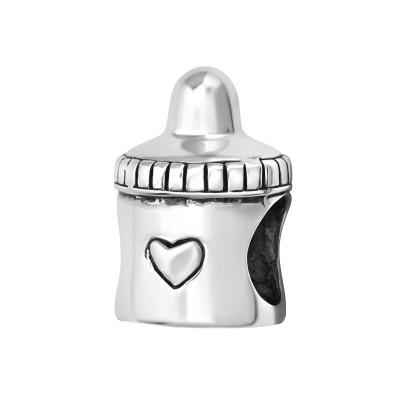 Silver Milk Bottles Bead