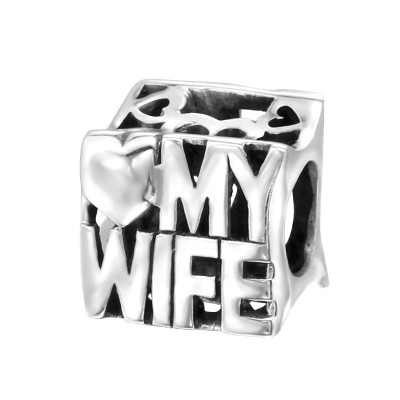 Silver Love MY WIFE Bead