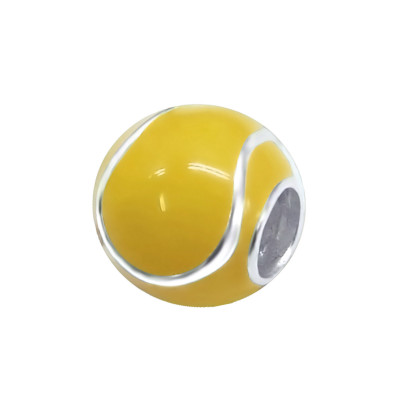 Tennis Ball Sterling Silver Bead with Epoxy