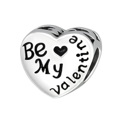 Silver Heart Be My Valentine Bead