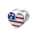 Silver I LOVE USA Bead with Epoxy