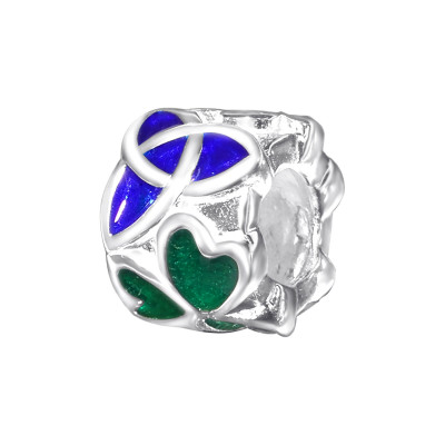Silver Clover Celtic Bead with Epoxy