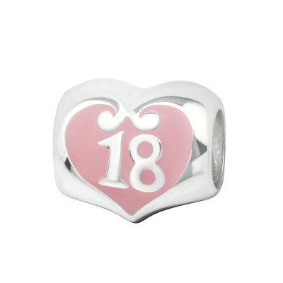 Heart Sterling Silver Bead with Epoxy