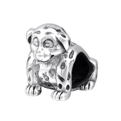 Dalmatian Dog Sterling Silver Bead