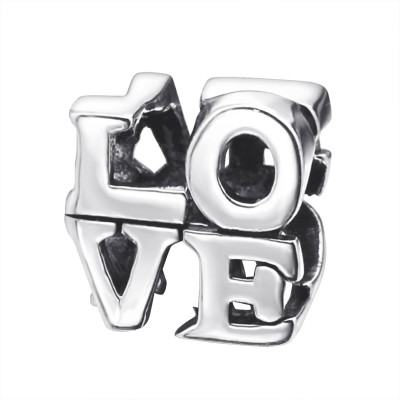 Silver Love Bead