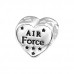 Silver USA AIR Force Bead with Epoxy