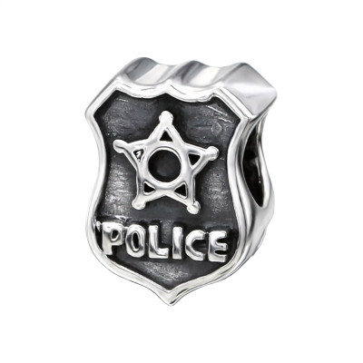 Silver Police Mark Bead