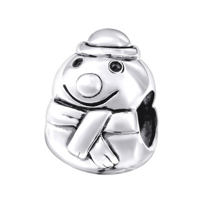 Silver Snowman Bead