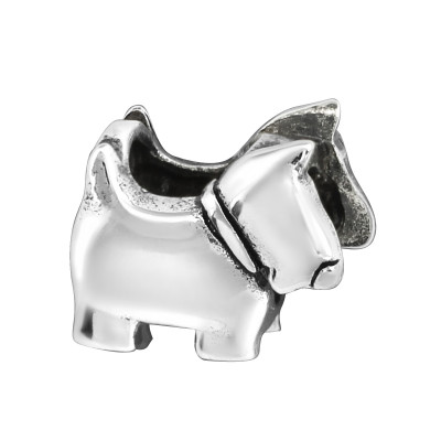 Silver Dog Bead