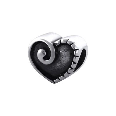 Silver Heart Bead