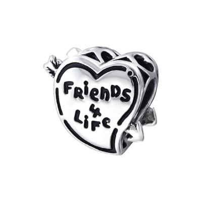 Silver Heart Friends Bead