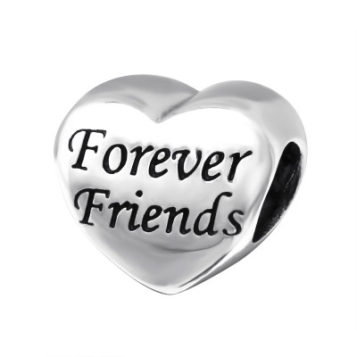 Silver Heart Forever Friends Bead