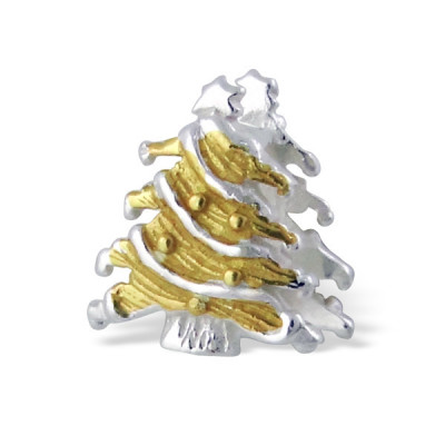 Christmas Tree Sterling Silver Bead