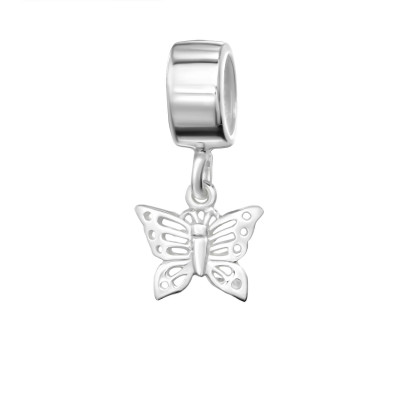 Silver Hanging Butterfly Bead