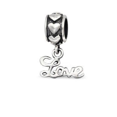 Silver Hanging Love Bead