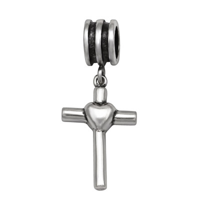 Cross Sterling Silver Bead