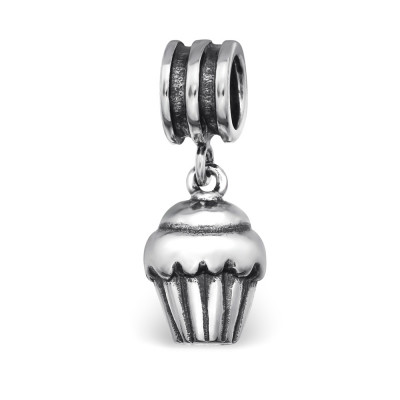 Cupcake Sterling Silver Bead