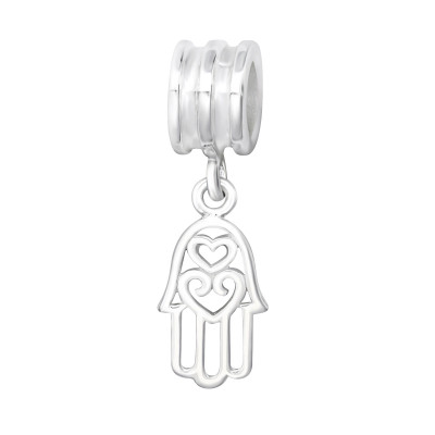 Silver Hanging Hamsa Symbol Bead