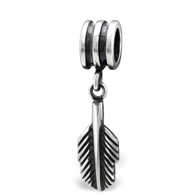 Silver Feather Bead