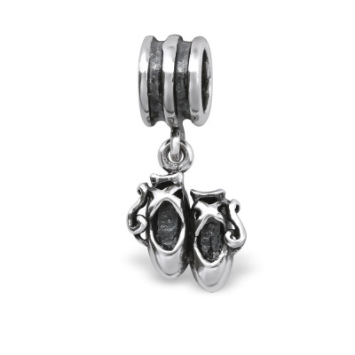 Silver Ballet Shoes Bead