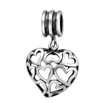 Silver Hearts Bead