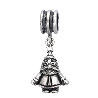 Silver Santa Claus Bead