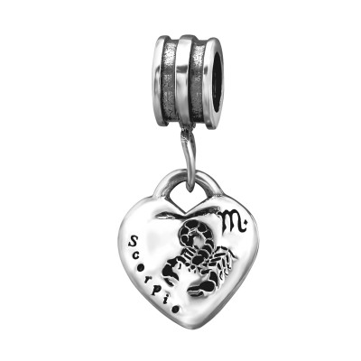 Silver Scorpio Zodiac Sign Bead