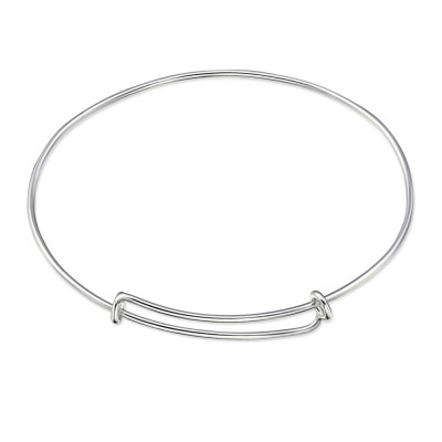 Silver Adjustable Charm Bangle