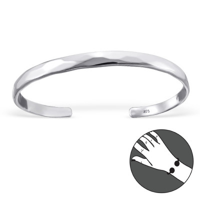 Rock Sterling Silver Bangle