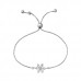 Silver Snowflake Adjustable Bracelet with Cubic Zirconia