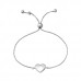Silver Heart Adjustable Bracelet with Cubic Zirconia