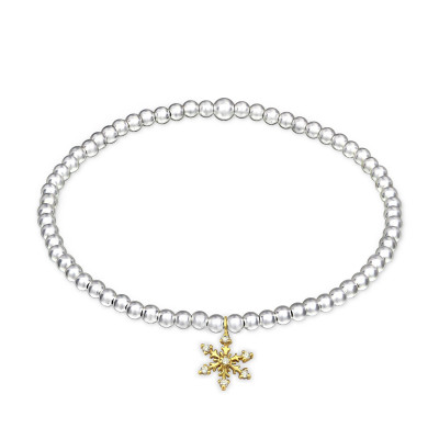 Silver Snowflake Bracelet with Cubic Zirconia