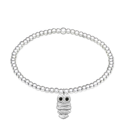 Silver Owl Bracelet with Crystal