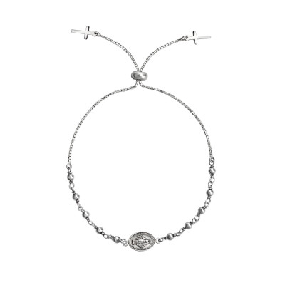 Silver Adjustable Rosary Bracelet Sterling Silver Bracelet