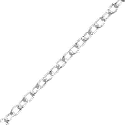 18cm Silver Cable Chain Bracelet  with 2cm Extension Included