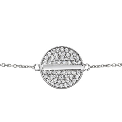 Round Sterling Silver Bracelet with Cubic Zirconia