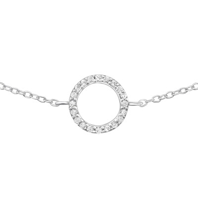 Silver Round Bracelet with Cubic Zirconia