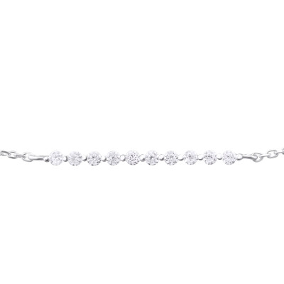 Silver Inline Bracelet with Cubic Zirconia