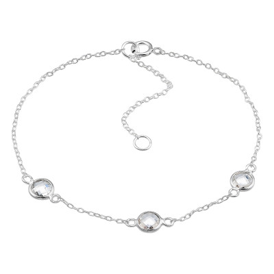 Silver Round 5mm Bracelet with Cubic Zirconia