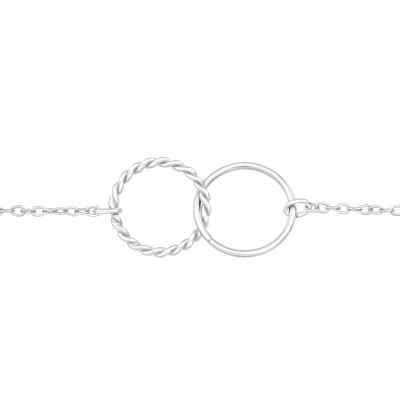 Silver Double Rings Bracelet