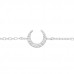 Silver Crescent Moon Bracelet with Cubic Zirconia